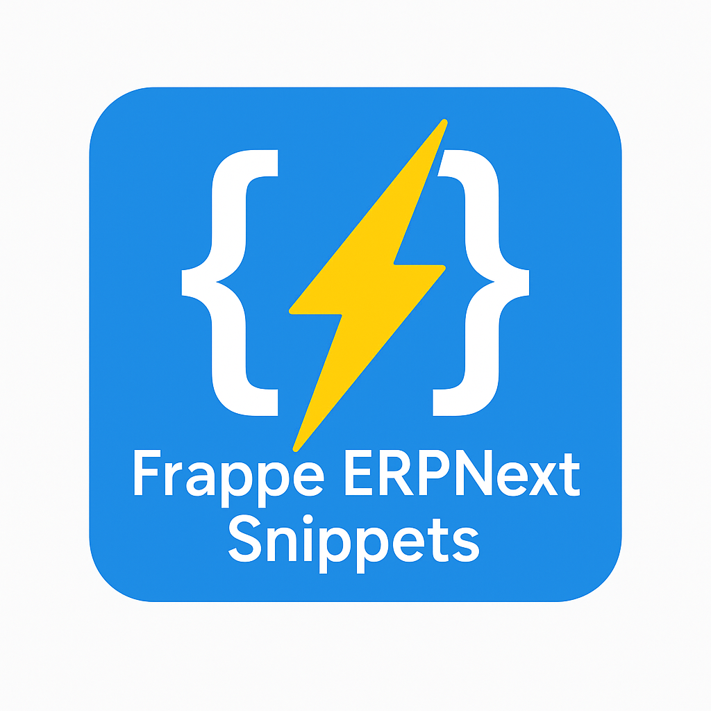 Frappe ERPNext Snippets