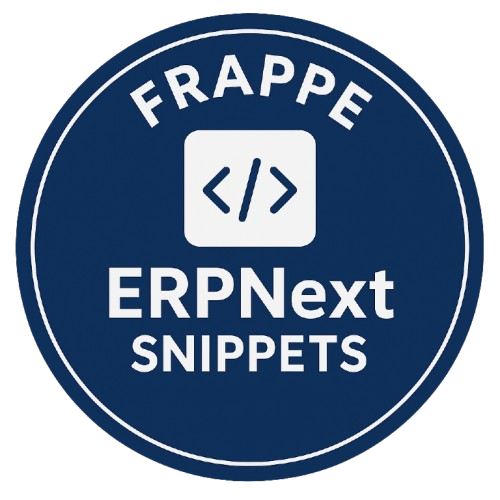Frappe ERPNext Snippets